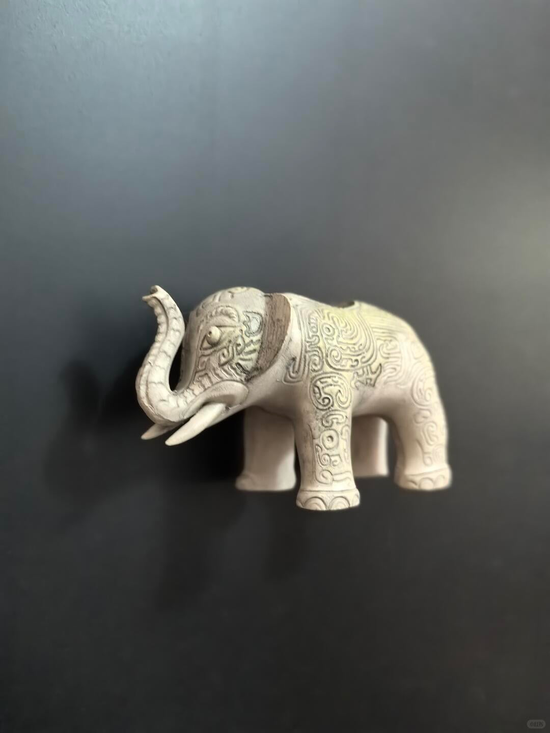 White Ceramic Elephant Fridge Magnet