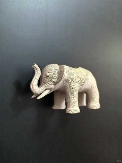 White Ceramic Elephant Fridge Magnet