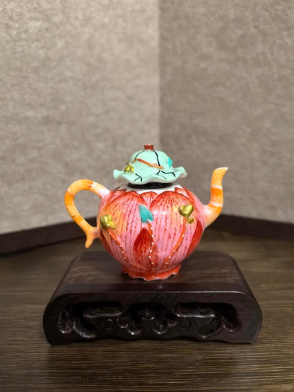 Pastel Lotus & Lotus Leaf Teapot Magnet｜Qianlong Aesthetic in Your Home